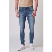 Enorsia Mens Mid Blue Skinny Fit Stretch Blue Denim Jeans - UK 40