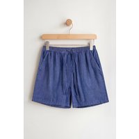 Enorsia Womens Mid Blue Pull On Drawstring Denim Shorts - UK 18
