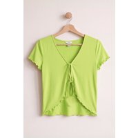 Enorsia Women's Cotton Rich Lettuce Edge T-Shirt | in Green | Size: 14