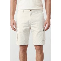 Enorsia Mens Cream Premium Cotton Stretch Cargo Shorts - UK 40
