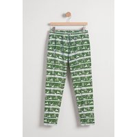 Enorsia Mens Green Fair Isle Reindeer Pattern Christmas Pyjama Bottoms - UK XXL