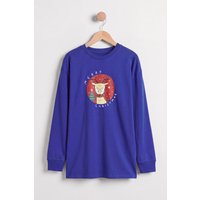 Enorsia Women's Blue Reindeer Christmas Sweatshirt | Size: 18