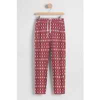 Enorsia Women's Red Fair Isle Print Christmas Trouser | Size: 18