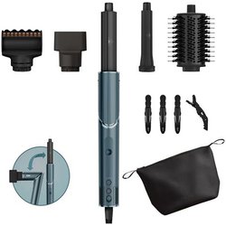 Shark FLEXSTYLE Styler e Asciugacapelli 5 en 1, Set Regalo Limited Edition, cilindri ad aria, FrizzFighter, spazzola ovale, concentratore, pinze, custodia, senza danni da calore, Verde Acqua HD450TLEU