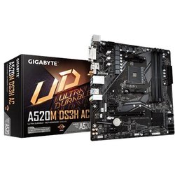 Gigabyte A520M DS3H Ac Scheda Madre - Cpu Amd Ryzen Serie 5000, Vrm 5+3 Fasi, Fino A 4733 Mhz DDR5 (Oc), 1Xpcie 3.0 M.2, Lan Gbe, Wifi 5, Usb 3.2 Gen 1