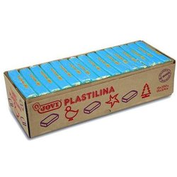 Jovi - Plastilina, Pasta Da Modellare A Base Vegetale, 15 X 350 Grammi, Colore Azzurro, Grande Plasticità , Senza Glutine, Ideale Per Bambini A Partire Dai 2 Anni (7212)