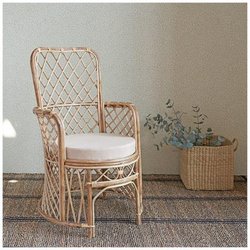 DECOCLICO - Polvetta Naturale Di Rattan Con Cuscino Di Cotone