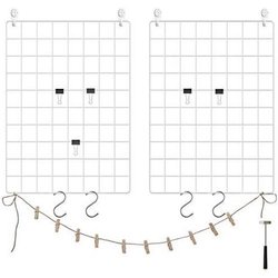 Songmics - Pannelli Songmics Griglia Photo Wall Display Rete Metallica Decorazione Della Parete Bricolage Hanging Quadro A Parete S Gancio Clip Canapa