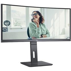 Aoc CU34P3CV - Monitor Curvo Wqhd Da 34 Pollici, Regolabile In Altezza, Altoparlante (3440X1440, 100 Hz, Hdmi, Displayport, USB-C (65W Pd), RJ45, Hub Usb) Nero
