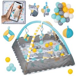 Palestrina Neonati Momi Lammis Per Bambini Dalla Nascita, Set 4 In 1: Tappetino Stampa Digitale Con Bordo, Piscina Con 18 Palline, 5 Giocattoli, Larg. 79 X Lung. 79 X Alt. 87 Cm, Peso 0,6 Kg. Palestrina Neonati Momi Lammis Per Bambini Dalla Nascita, Set 4 In 1: Tappetino Stampa Digitale Con Bordo, Piscina Con 18 Palline, 5 Giocattoli, Larg. 79 X Lung. 79 X Alt. 87 Cm, Peso 0,6 Kg.