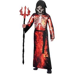 Amscan (Pkt) (Fix 4/2) (9905058) Costume Da Mietitore Di Fuoco Per Bambini (6-8 Anni) Amscan (Pkt) (Fix 4/2) (9905058) Costume Da Mietitore Di Fuoco Per Bambini (6-8 Anni)