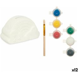 Salvadanaio Da Dipingere Bianco 13,9 X 8,4 X 9,6 Cm Arcobaleno (12 Unità ) Salvadanaio Da Dipingere Bianco 13,9 X 8,4 X 9,6 Cm Arcobaleno (12 Unità )