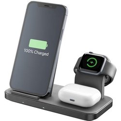 cellularline | TRIO WIRELESS CHARGER | Caricabatterie Wireless 3 in 1 per dispositivi Apple: iPhone, Apple Watch, Airpods, Nero cellularline | TRIO WIRELESS CHARGER | Caricabatterie Wireless 3 in 1 per dispositivi Apple: iPhone, Apple Watch, Airpods, Nero