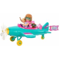 Barbie Carriere - Chelsea Pilota, Playset Con Bambola Chelsea E Aereo, Veivolo A 2 Posti Con Elica Margherita Rotante, Cucciolo E 7+ Accessori Inclusi, Giocattolo Per Bambini, 3+ Anni, HTK38