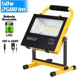 Bakaji Lampada Faro Da Lavoro Portatile Chip Led Cob Alta Luminosità 2500 Lumen 50W Con Luce Emergenza Rosso Blu Batteria A Litio Ricaricabile 12V 220V Casa Auto Impermeabile IP65 Da Esterno (50 W) Bakaji Lampada Faro Da Lavoro Portatile Chip Led Cob Alta Luminosità 2500 Lumen 50W Con Luce Emergenza Rosso Blu Batteria A Litio Ricaricabile 12V 220V Casa Auto Impermeabile IP65 Da Esterno (50 W)