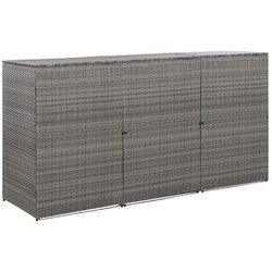 Vidaxl - Copribidone Triplo Spazzatura Antracite 229X78X120Cm Polyrattan