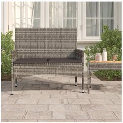 Vidaxl Panca Da Giardino A 2 Posti Con Cuscini In Polyrattan Grigio