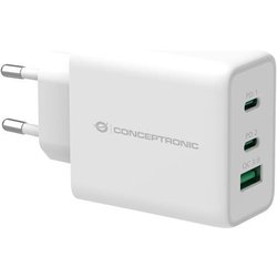 Conceptronic ALTHEA12W Caricabatterie 3 Porte 65W Gan Usb Pd Bianco Conceptronic ALTHEA12W Caricabatterie 3 Porte 65W Gan Usb Pd Bianco