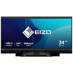 Eizo Flexscan Mit Flexstand Led-Monitor Curved 86,4 Cm 34" 34.1" Sichtbar 3440 X 1440 Uwqhd Ips 300 Cd/M² 1000:1 5 Ms 2Xhdmi Displayport USB-C Lautsprecher Schwarz