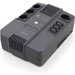 Digitus Gruppo Di Continuità – Sistema Ups All-In-One – 600VA 360W – Avr – 4 Prese Con Messa A Terra – 3X C13 – Software Di Monitoraggio Ups – Porte Usb E RJ45 Digitus Gruppo Di Continuità – Sistema Ups All-In-One – 600VA 360W – Avr – 4 Prese Con Messa A Terra – 3X C13 – Software Di Monitoraggio Ups – Porte Usb E RJ45