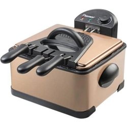 Bestron Xl Friggitrice, Friggitrace Ad Olio Con 3 Cestelli Per Friggere, Con Tecnologia A Zona Fredda E Contenitore Dell’Olio Estraibile, 4 Litri, Lavabile In Lavastoviglie, 2000 W, Colore: Cobre