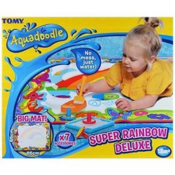 Aquadoodle Super Rainbow Deluxe Large Water Doodle Mat, Official Tomy No Mess Colouring & Drawing Game, Suitable For Toddlers And Children From 18 Months Aquadoodle Super Rainbow Deluxe Large Water Doodle Mat, Official Tomy No Mess Colouring & Drawing Game, Suitable For Toddlers And Children From 18 Months