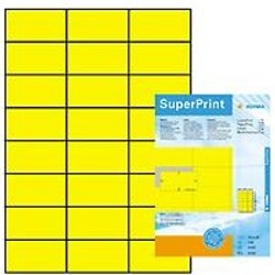 Herma - Labels Yellow 70X37 Superprint 2400 Pcs. , Giallo, Labels / Pack - 2400 Pcs. Sheets / Pack - 100 Pcs, 70 X 37 Mm, A4 Sheets