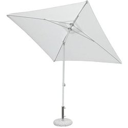 Ombrellone Giardino Di Forma Quadrata Palo Centrale In Alluminio Ø 38 Mm Telo Parasole 2X2 Bianco Solida Struttura Antivento Mod. Nice