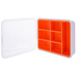 Inline - Inline Box Portaminuteria, Plastica Trasparente. 180X140X40Mm, 7 Slot, Arancio