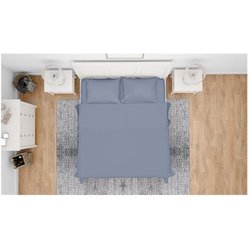 BIANCHERIAWEB Completo Lenzuola No Stiro Estate in Tinta Unita in Microfibra Modello Francesca Matrimoniale Azzurro BIANCHERIAWEB Completo Lenzuola No Stiro Estate in Tinta Unita in Microfibra Modello Francesca Matrimoniale Azzurro