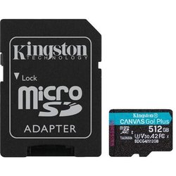Kingston Technology, Scheda Microsdxc 512GB, Canvas Go Plus, A2 U3 V30