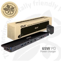 CLUB3D Universal Usb Gen1 Type-C Triple Display Dynamic Pd Charging Dock With 65 Watt Ps (Vga Hdmi Dp Ethernet) CLUB3D Universal Usb Gen1 Type-C Triple Display Dynamic Pd Charging Dock With 65 Watt Ps (Vga Hdmi Dp Ethernet)