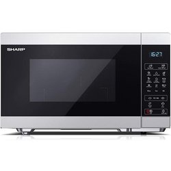 Sharp YC-MG81ES - Forno A Microonde 28 Lt, Programma Di Scongelamento, Funzione Grill, Funzione Eco, Timer, Sicurezza Per Bambini, Incluso Piatto Girevole, Controllo Digitale