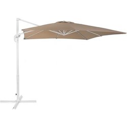 Beliani Ombrellone Da Giardino Mocca Bianco 250 X 250 X 235 Cm Beliani Ombrellone Da Giardino Mocca Bianco 250 X 250 X 235 Cm