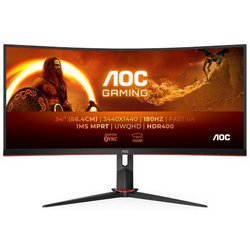 Aoc Gaming CU34G2XP - WQHD Curved Monitor da 34 pollici, 180 Hz, FreeSync Prem., HDR400 (3440x1440, 1ms GtG, HDMI, DisplayPort, USB Hub) nero-rosso Aoc Gaming CU34G2XP - WQHD Curved Monitor da 34 pollici, 180 Hz, FreeSync Prem., HDR400 (3440x1440, 1ms GtG, HDMI, DisplayPort, USB Hub) nero-rosso