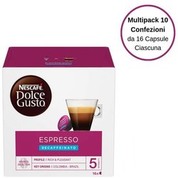 NescafÉ Dolce Gusto - Nescafe' Dolce Gusto Espresso Decaffeinato Caffe' In Capsule Multipack Da 10 Confezioni Da 16 Capsule Ciascuna