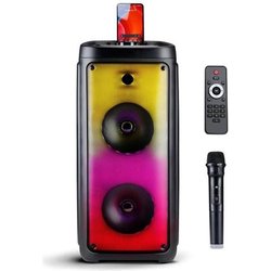 Altoparlante Bluetooth Con Microfono – Scatola Musicale Con Illuminazione D'atmosfera – Party Box E Microfono Karaoke – Soundboks Con Bluetooth, Aux E Ingressi Usb – Facile Da Trasportare Con Manico – Altoparlante Bluetooth Con Microfono – Scatola Musicale Con Illuminazione D'atmosfera – Party Box E Microfono Karaoke – Soundboks Con Bluetooth, Aux E Ingressi Usb – Facile Da Trasportare Con Manico –