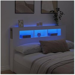 Vidaxl Testiera Led Bianca 160X18,5X103,5 Cm Legno Multistrato Vidaxl Testiera Led Bianca 160X18,5X103,5 Cm Legno Multistrato