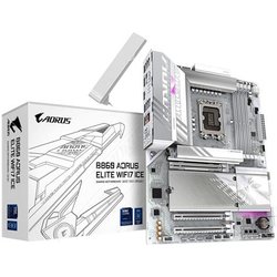 Gigabyte B860 Aorus Elite WIFI7 Ice Scheda Madre - Cpu Intel Core Ultra, Vrm A 14+1+2+1 Fasi, Fino A 9200Mhz DDR5, 1Xpcie 5.0 + 2Xpcie 4.0 M.2, Lan 2,5 Gbe, Wifi 7, Usb 4