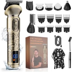Inf Regolabarba 6 In 1 Regolabarba Di Precisione Per Naso IPX4 Motore Potente Display A Led A Basso Rumore 6 Testine Di Rifinitura Bronzo Inf Regolabarba 6 In 1 Regolabarba Di Precisione Per Naso IPX4 Motore Potente Display A Led A Basso Rumore 6 Testine Di Rifinitura Bronzo