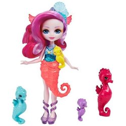Enchantimals - Ocean Kingdom Playset Della Famiglia Con Bambola Sedda Il Cavalluccio Marino E 4 Amici Cavallucci Marini Colorati, Giocattolo Per Bambini 3+ Anni, HCF73