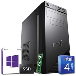 Nonsoloinformatica Pc Fisso Assemblato Quad-Core 8Gb Ram DDR4 120 Ssd Windows 10 Pro Con Licenza Wifi Incluso Hdmi