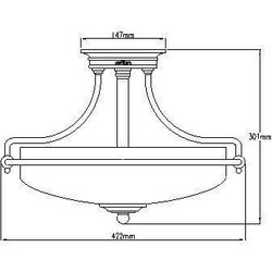 Quoizel Plafoniera Distanziata Griffin, Ottone, Ø 42 Cm