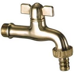 MANFREDI - Rubinetto Portagomma Passo-rapido Giallo Lucido 1/2'' Rubinetti Tubo Giardino