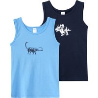 2 Jungen Unterhemden mit Dino-Prints