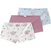 3 Mädchen Pantys mit floralem Dessin