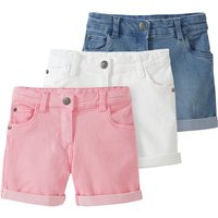 3 Mädchen Jeansshorts im Five-Pocket-Style