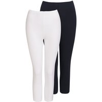 2 Damen 3/4-Leggings unifarben