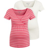 2 Damen Umstands-T-Shirts mit Stillfunktion