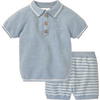 Newborn Strick-Poloshirts und Shorts im Set